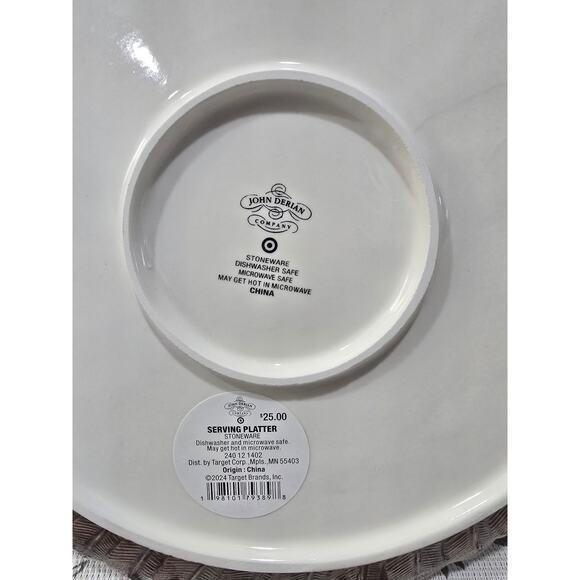 NWT John Derian for Target Feathers Round Serving Platter – 13" Stoneware - Picture 3 of 7